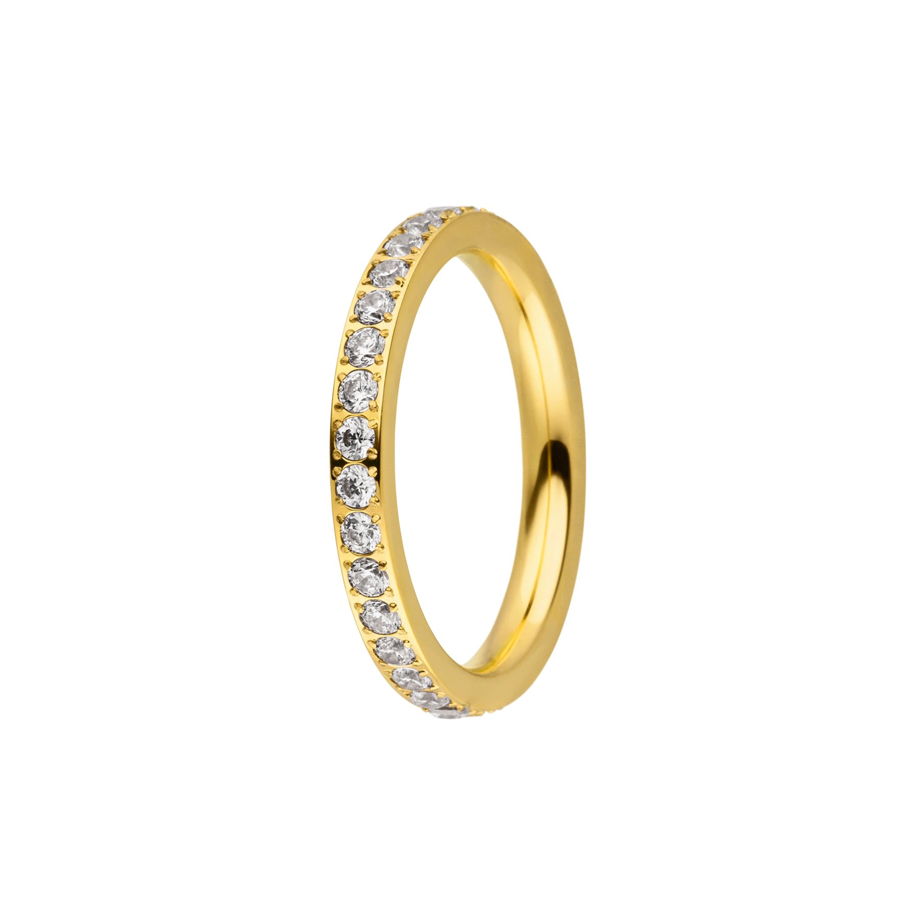 Ring "Mondo Bello" Zirkonia | Edelstahl Gold